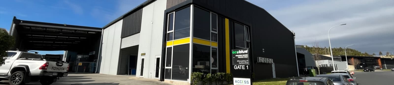Street view of the new Access | Partners in Property Bay of Plenty office and warehouse in Tauriko.